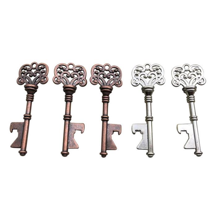 Vintage Key-Shaped Metal Bottle Opener with Keychain Accessory