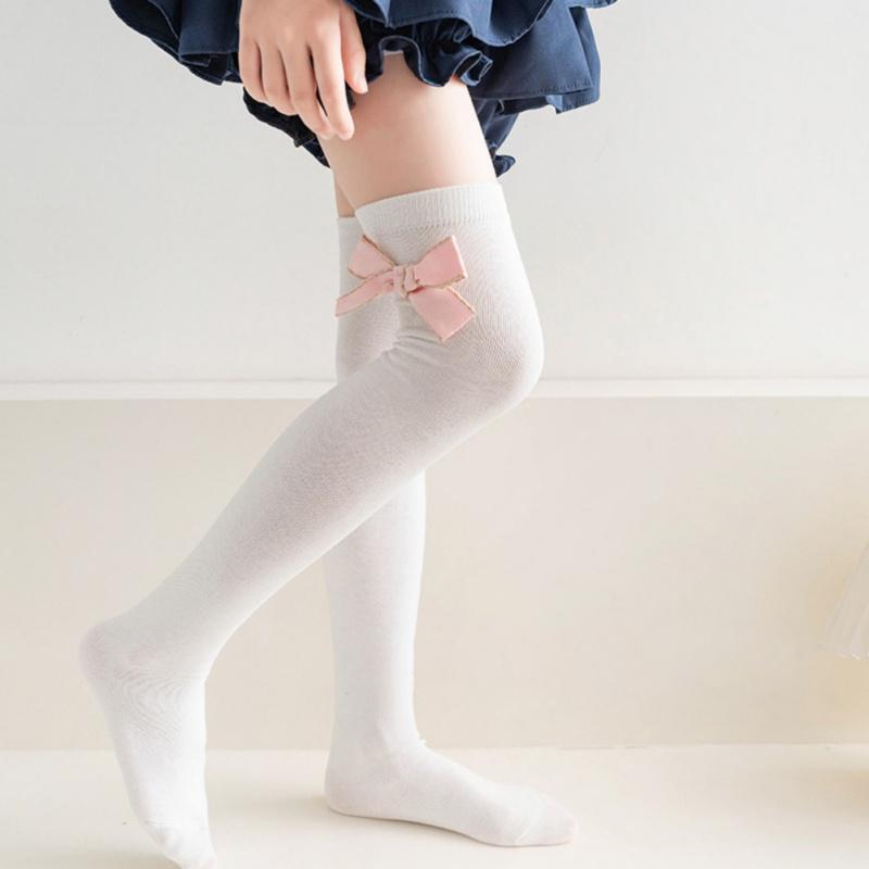 Children's Stockings Thin Kids Long Tube Socks Girls' Bowknot Stockings