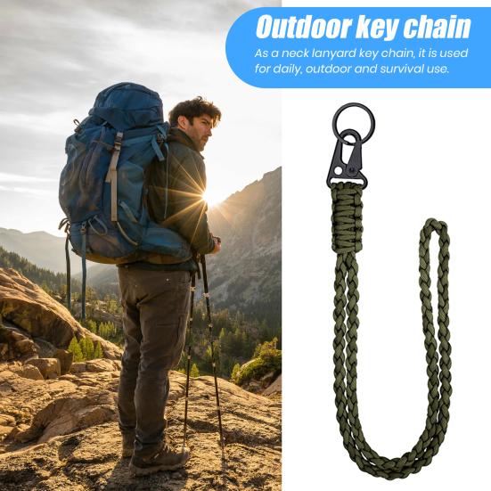 Portable Braided Lanyard for Outdoor Activities Heavy Duty Paracords Lanyard with Buckle Strong