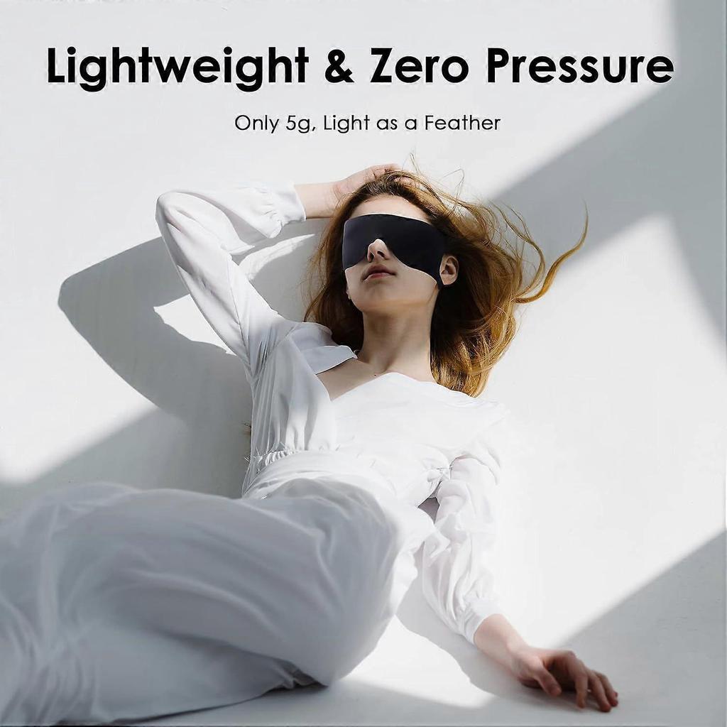 Zero-pressure sleep mask - Lightweight and breathable, this light-blocking eye mask features ear-loop elastic straps, suitable for various sleeping po