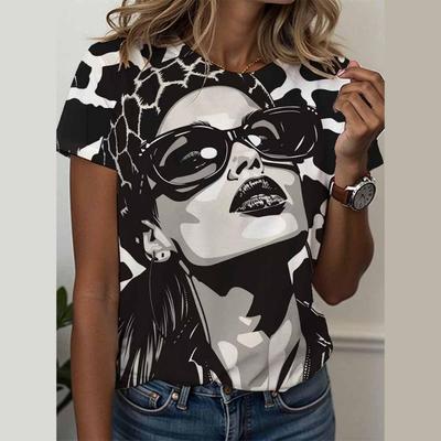 Kunst Kopf Muster 3D Gedruckt Kinder Erwachsene T-Shirt Sommer Damen Lässig Outdoor Mädchen Kurzarm T-Shirts Top Pullover