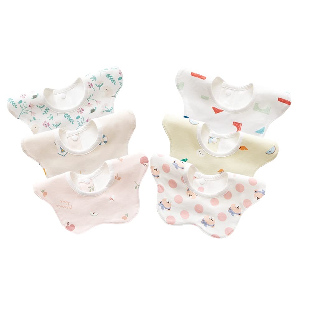 

Baby Bib Set of Baby Aprons for Stylish Gift Elf-feer Bibs, 360, Waterproof, 6, Mealtimes, Petal-Shaped, (Color 3)