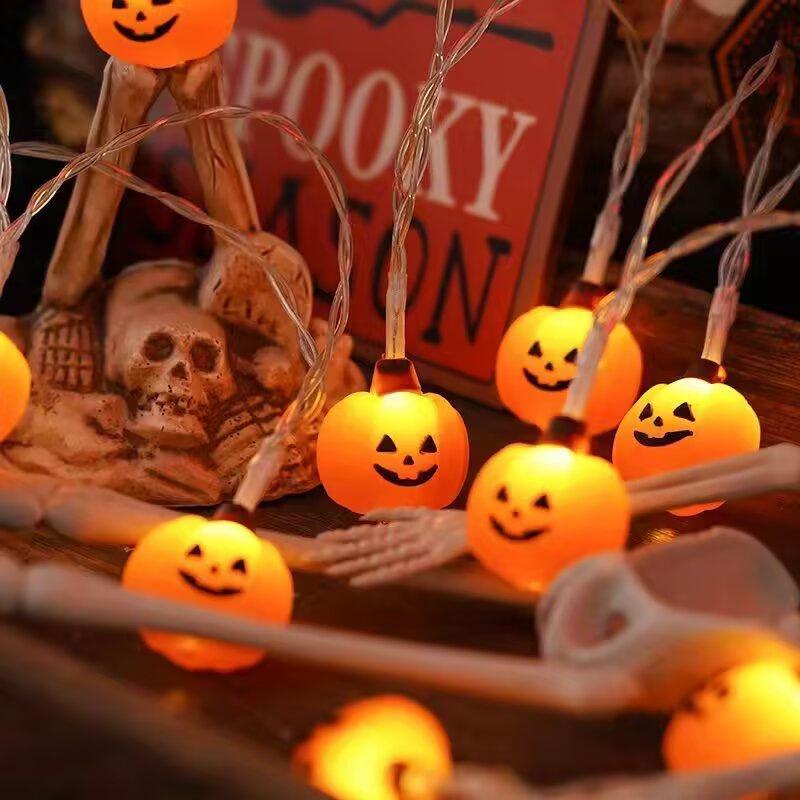 Colorful Halloween Pumpkin Bat Ghost String Lights for Spooky Decor