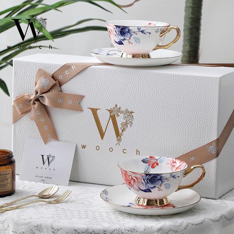 WOOCH English Afternoon Tea Luxury Couple Teacup and Saucer Gift Set