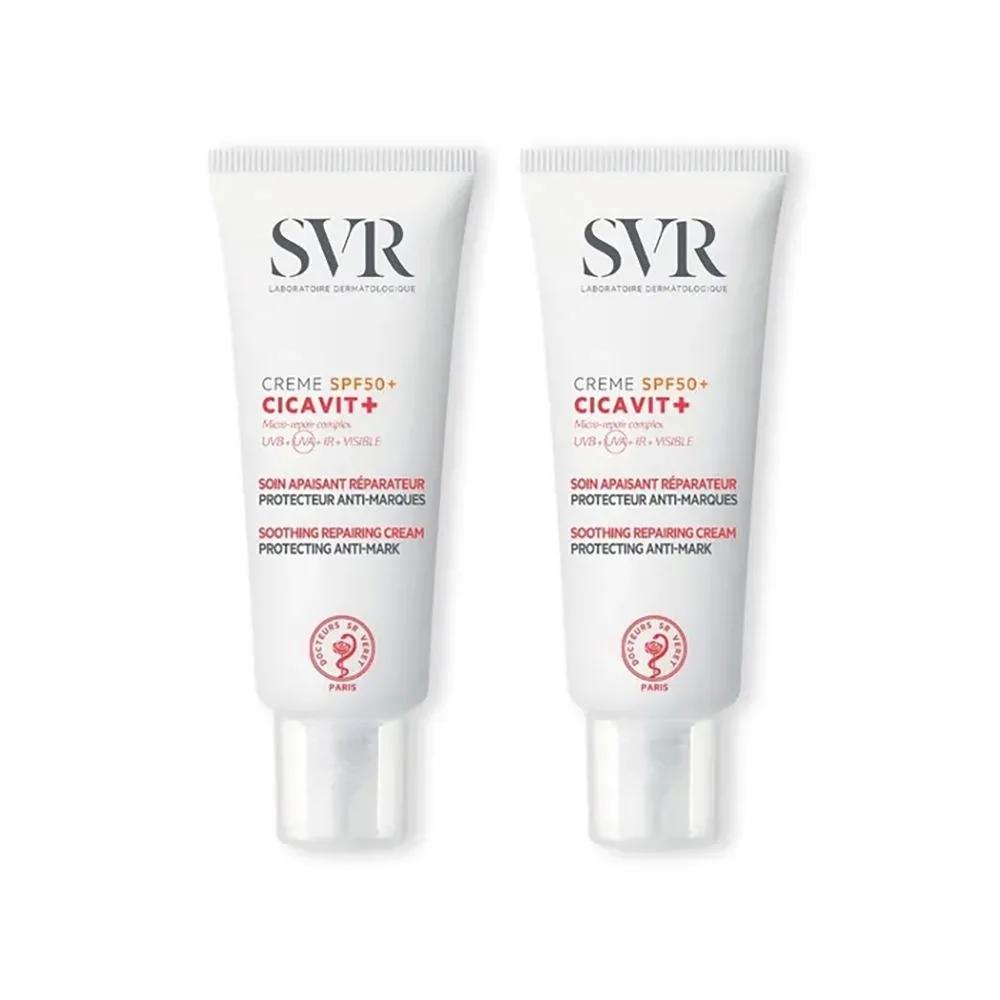 SVR Cicabit Plus Soothing Repairing Protective Anti-Mark Sunscreen Cream SPF50+ 40ml 2 Pieces