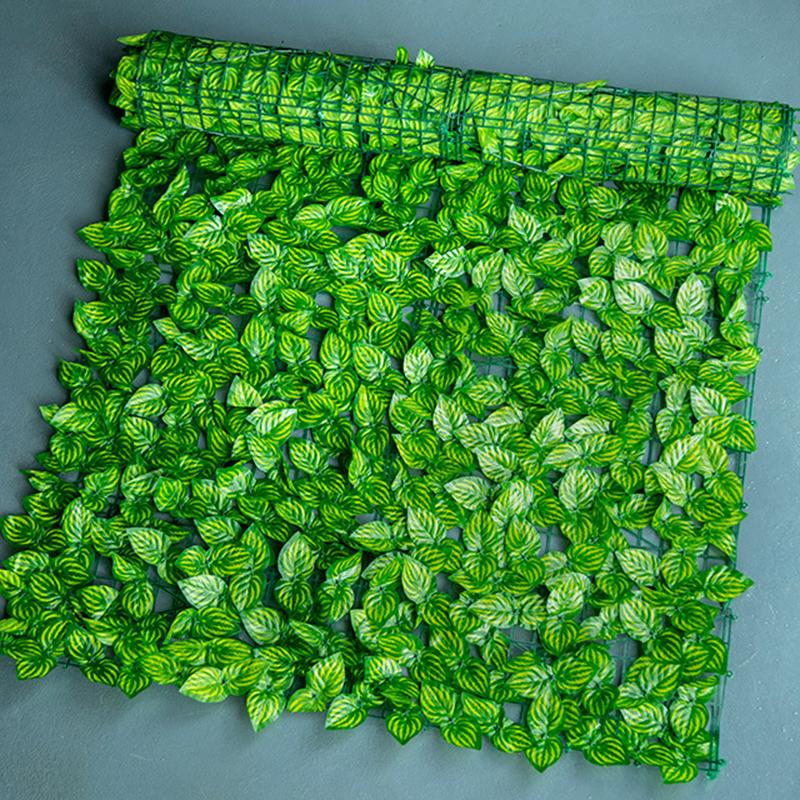 

Privacy Fence Wall Screen 0.5x0.5m Artificial Hedges Fence with Faux Watermelon Leaf for Garden Balcony Decoration A