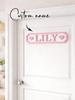 Custom Pink Border Wooden Name Sign Personalized 3D Letter Plaque Baby Girl Pastel Nursery Wall Decor Newborn Shower Bedroom