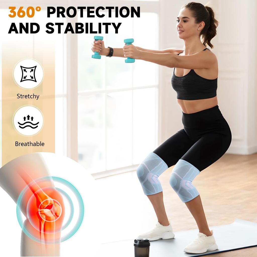 1Pair Sport Knee Pads Compression Breathable Knee Running Kneepads Joint Protection Anti-Slip Yoga Volleyball Knee Support Brace