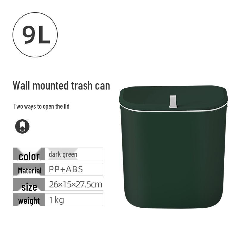 Jie An Hui Kitchen & Toilet Wall-Mounted Trash Can with Lid