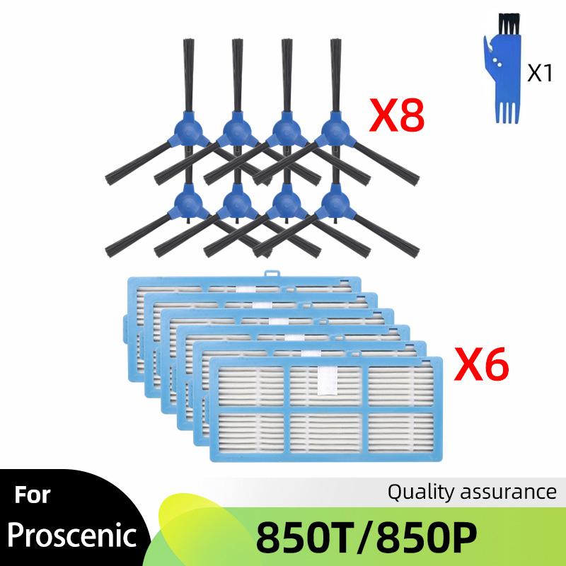 For Proscenic 850T/ 850P Robot Vacuum Spare Part Main Roller Side Brush Hepa Filter Mop Cloth Rag Replacement Accessories