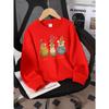 Girls' Long-Sleeve Round Neck Sweatshirt with Printed Design Funny Chicken Print Suitable for Spring And Autumn, Fashionable And Casual