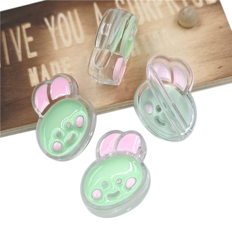 4Pcs 20*26mm Jewelry Making DIY For Necklace Bracelet Acrylic Rabbit Pendant Loose Beads