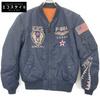 6172151 Navy Flying Shark MA-1 Flight Jacket Jacket L NavyUsed