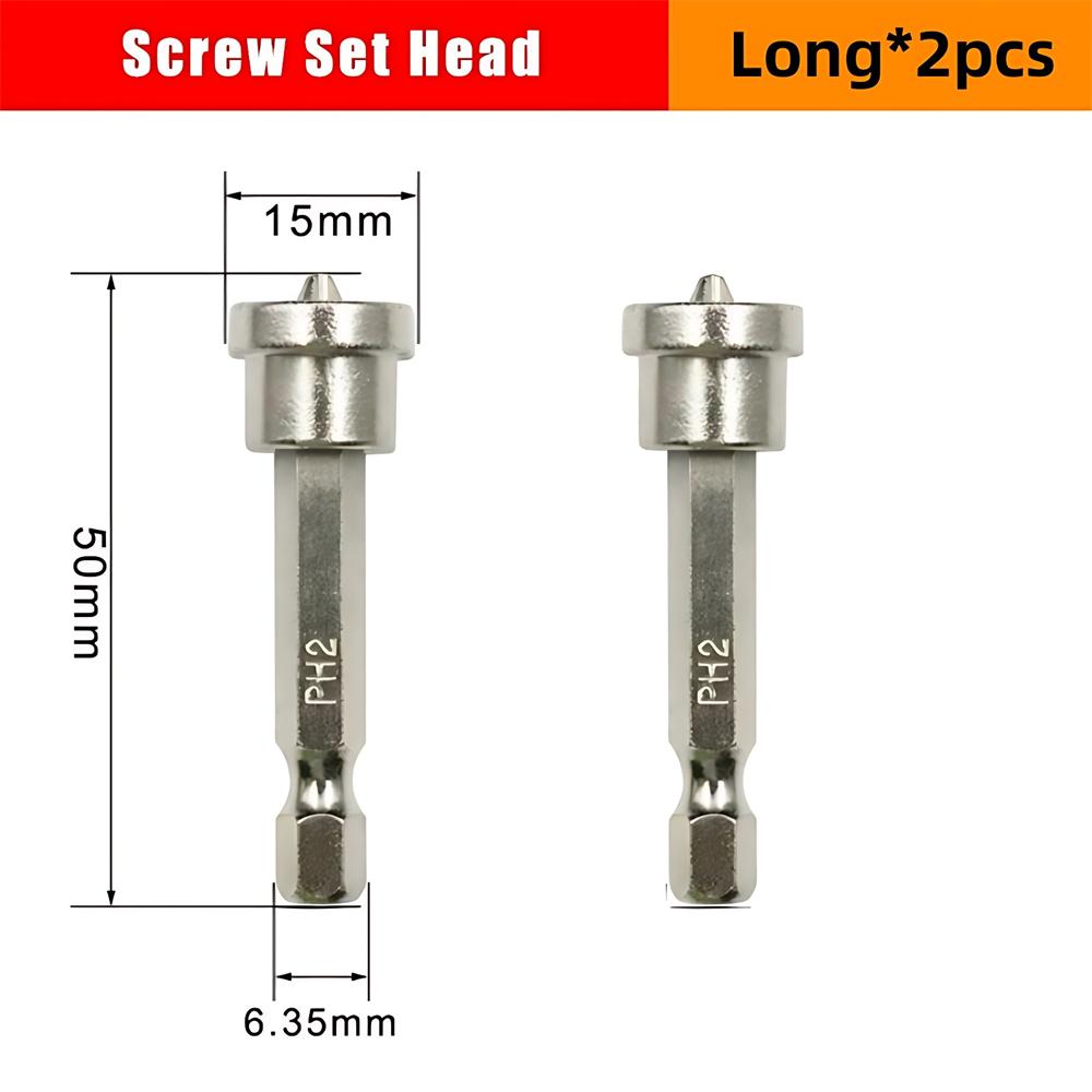 PH2 Gipskartonschrauberbits Kurzer Tiefenanschlag Gipskarton 6,35mm 1-2-5 Stück Schaft Anschlag Schrauben Holzbearbeitung Gipskarton Locator