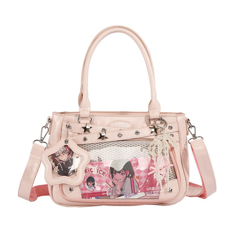 Transparent Ita Bag For Anime Fans Cute Jk Style Crossbody Bag With Clear Window Display Pins Women Versatile Shoulder Handbag