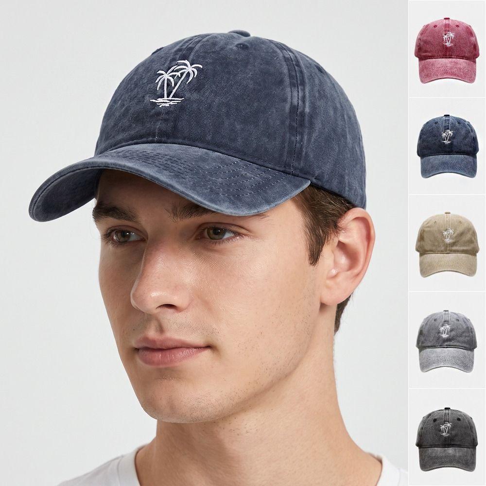 Thin Embroidery Baseball Hat Retro Washed Cotton Baseball Cap Apparel Accessories Shade Hat  Men