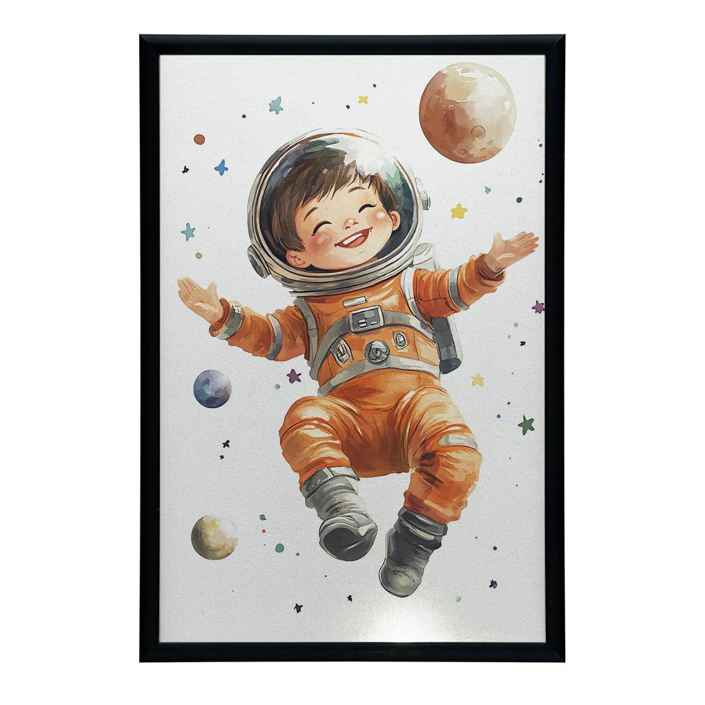 Plakat Mały Kosmonauta Plakat Mały Kosmonauta, 70X100 Cm, Rama Drewniana Ciemny Brąz, Papier Matowy 230 Gsm