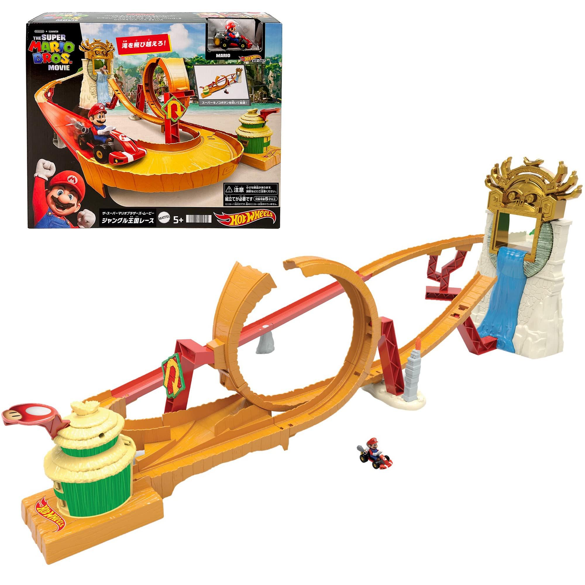 

Hot Wheels Супер Братья Марио. Гонка по фильму «Королевство джунглей» [Игровой набор с 1 Mario Kart] [От 5 лет] HMK49