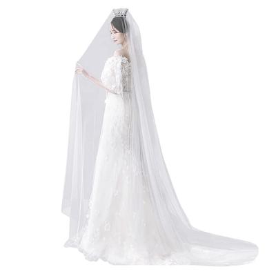 LONTG Boda Nupcial 5m Cabello Boda Nupcial Ubicación de Fotos Tul Red Nupcial Velo Blanco de Malla Fina, Velo, Largo, Accesorio, Velo, Vestido, Sesión, Playa,