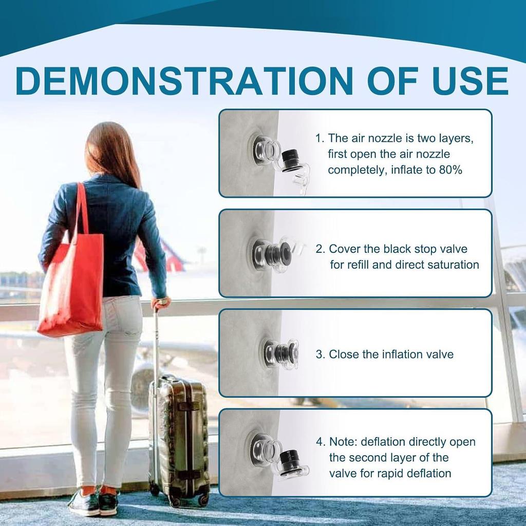 Adjustable PVC Inflatable Leg Pillow for Circulation and Elevation - Dual-Use for Home and Travel