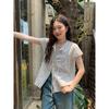 French Niche Design Striped Short-sleeved Top Women's Summer Shirt Shirt Korean