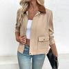 Women's 2025 Autumn Winter New Lapel Jacket Short Contrasting