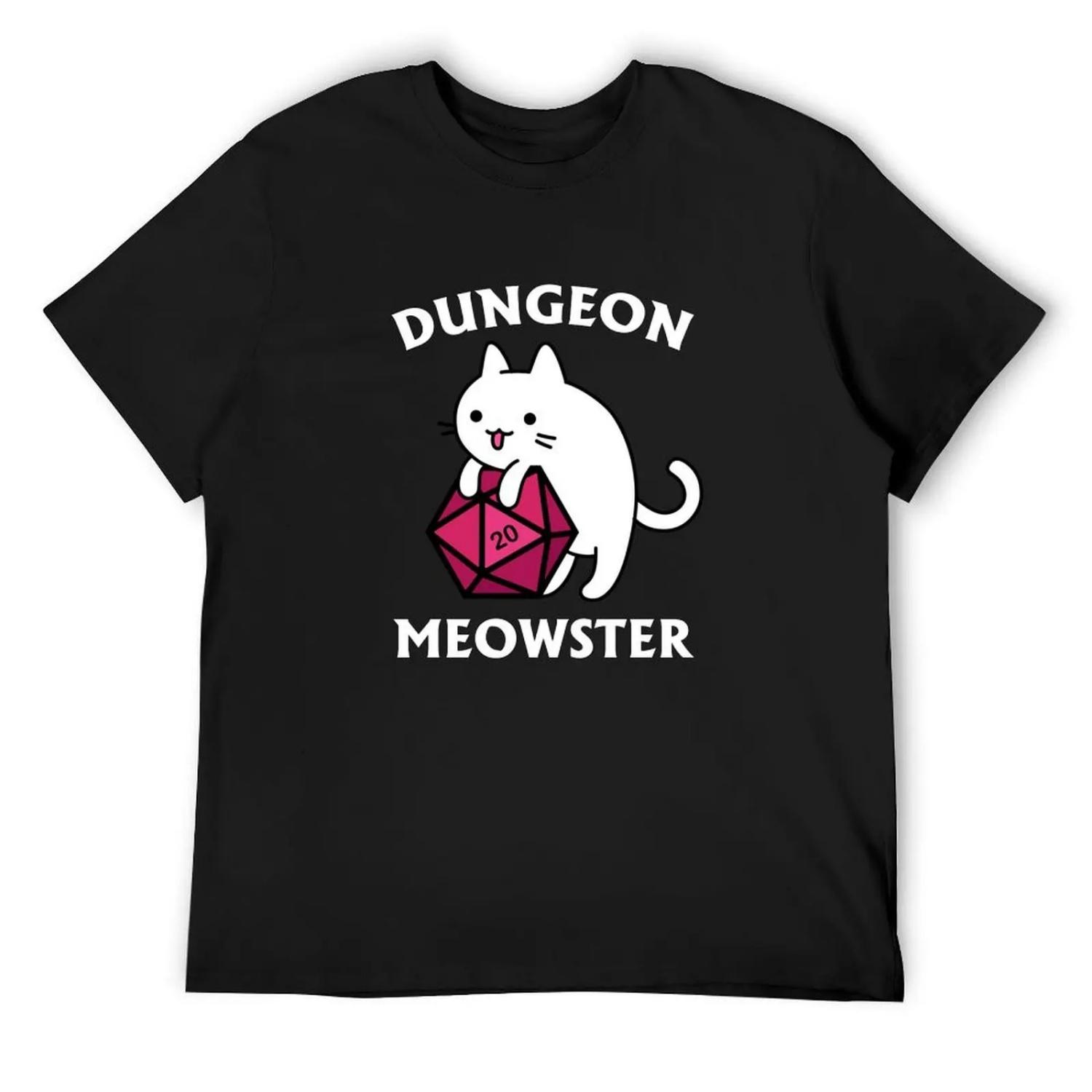 Dungeon Meowster - DnD Dungeon Master Cat with D20 T-Shirt Short sleeve tee oversized men tshirt S