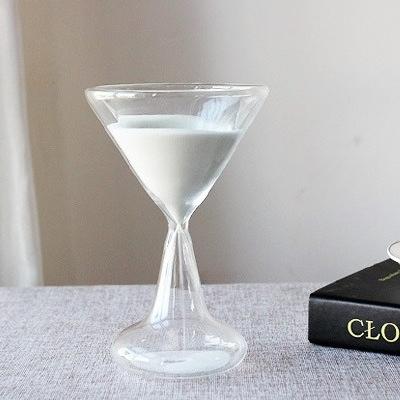 

Creative Glass Sand Clock Design Wine Glass Shape Beautiful Hourglass 5 Minute Timer Clessidra Desk Decor Living Room Ornaments (White,5min) білий
