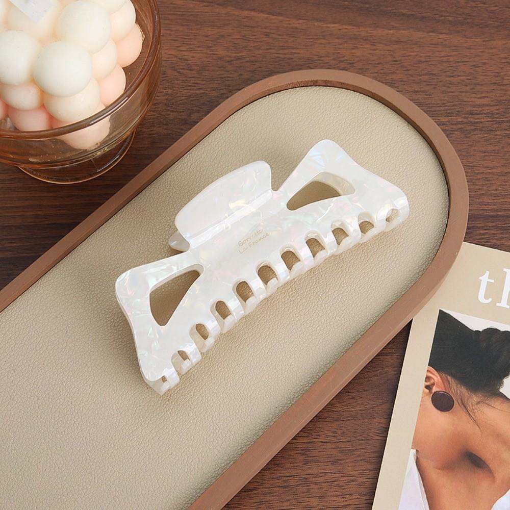 Elegant Bow Hair Clip Retro Imitation Acetate Shark Clip French Style Bun Hair Clip For Women
