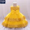 2024 Girls' Princess Dress with 3D Floral Mesh - Perfect for First Birthday