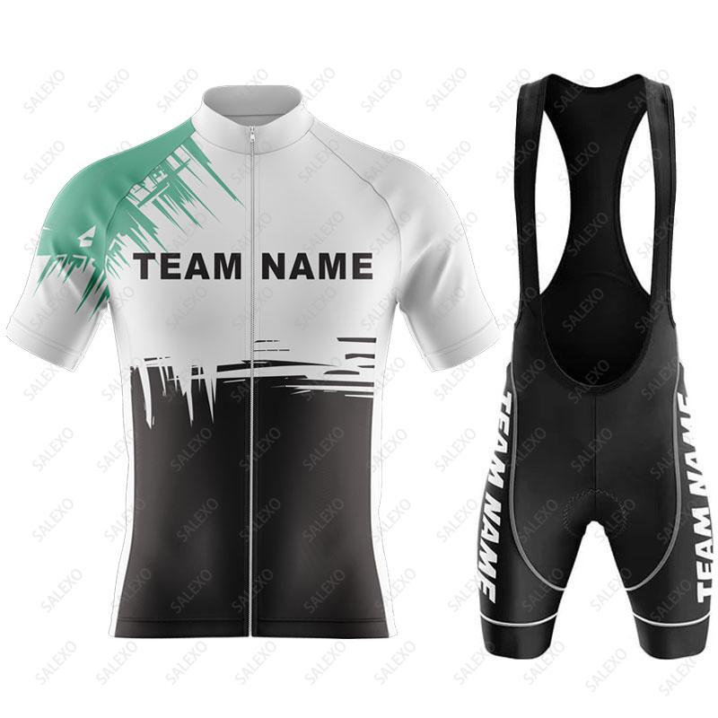 Abbigliamento da Ciclismo Personalizzato con Nome Squadra Uomo Set da Ciclismo Abbigliamento per Bici Traspirante Anti-UV Abbigliamento da Bicicletta Set Maglia da Ciclismo a Manica Corta