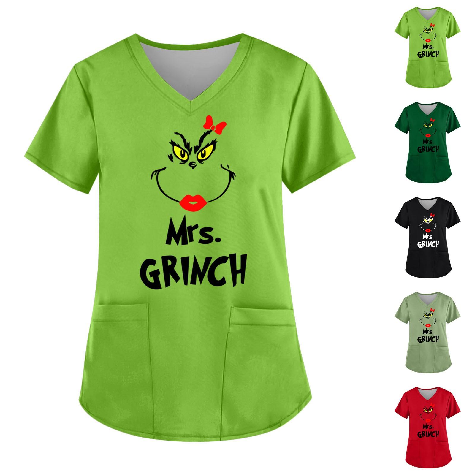 

Плюс Размер Печатный Рабочий Униформа Топы Для Женщин Крест V-образный вырез Печати Короткий Рукав Забавные Футболки Рабочая Одежда Футболка С Карманами XXXXL