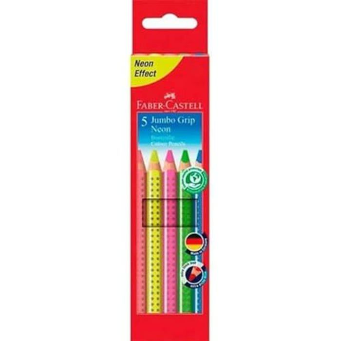 Crayons de couleur - Faber-Castell - Multicolore fluo - 5 unités - Pour enfants - Mixte