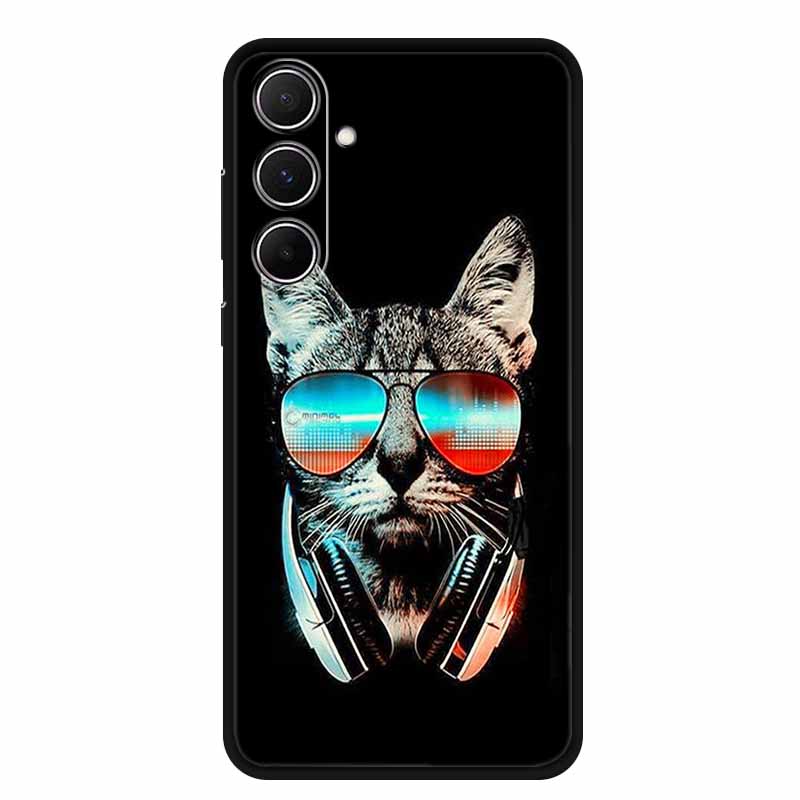 For Samsung Galaxy A55 5G Case Animals Soft Silicone TPU Phone Cases Back Cover For SamsungA55 Wolf Protector Cute Girl Shell