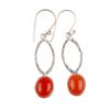 Carnelian Gemstone 925 Sterling Silver Handmade Jewelry Drop/Dangle Earrings 2" EE-87-31