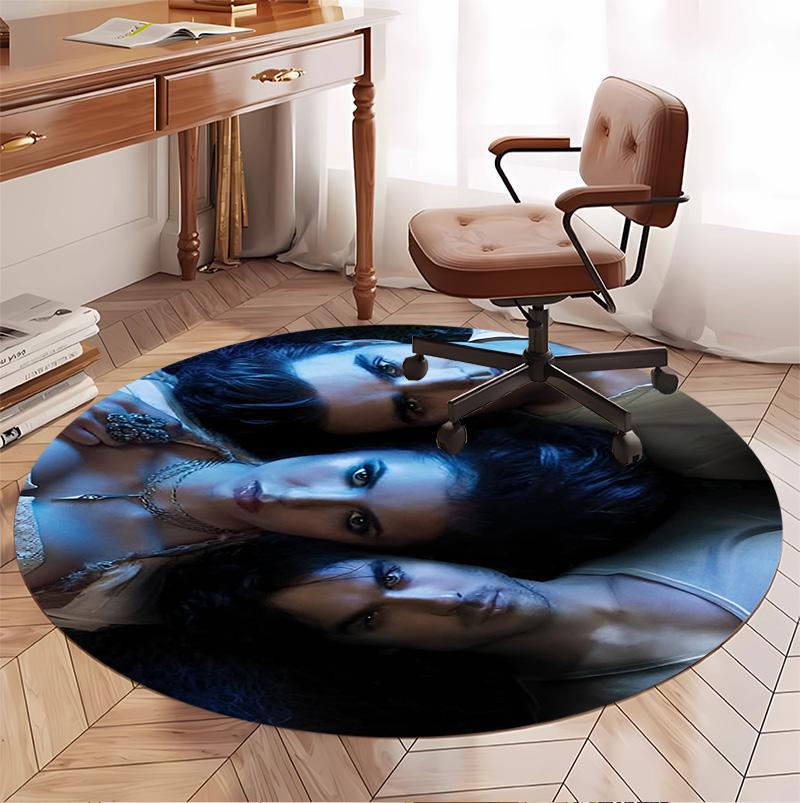 The Vampire Diaries Patroon Rond Tapijt, Binnen/Buiten Mat, voor Picknick, Speelkamer, Slaapkamer, Kantoor, Woonkamer, Huisdecoratie Tapijt, Verjaardagscadeau