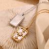 MamacitaSlay Classic 316L Stainless Steel Zircon Star Necklace Party Waterproof Jewelry Women's Elegant 18K Gold Plated Necklace