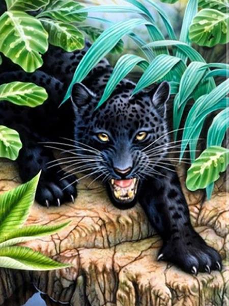 5D DIY Diamond Painting Leopard Mosaic Diamond Embroidery Full Round Drill Animal Cross Stitch Kit Home Decoration