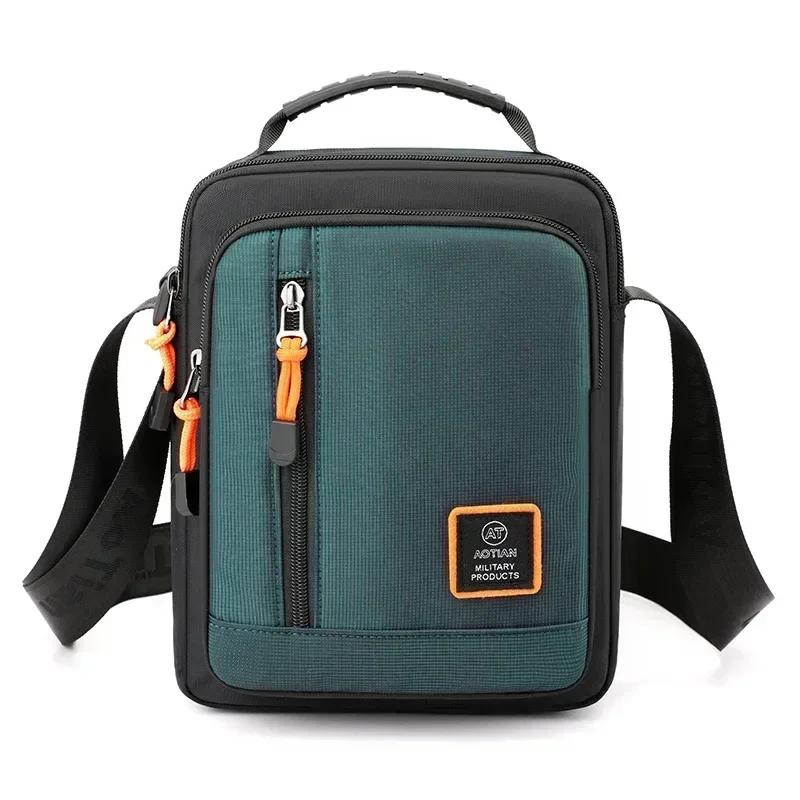 Moda 3 camadas dos homens pequena bolsa de ombro alta qualidade durável náilon masculino bolsa portátil saco do mensageiro aleta mini cintura saco
