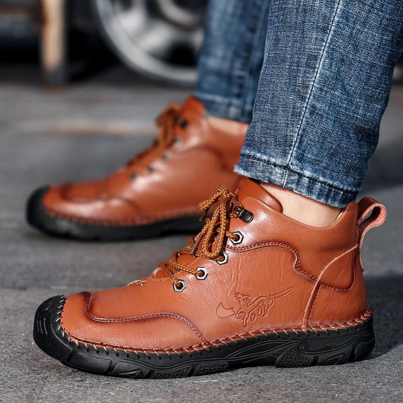 Fashion Fashion Men Ankle Boots Handmade Mens Boots Lightweight Mens Designer Boots Outdoor Sneakers Leather Work Boots Plus Size 38-48