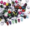 100 Stück bunte Totenkopf-Form Perlen Acryl Abstandshalter lose Perlen für Halloween Ohrringe Armband Halskette DIY Schmuckherstellung Zubehör