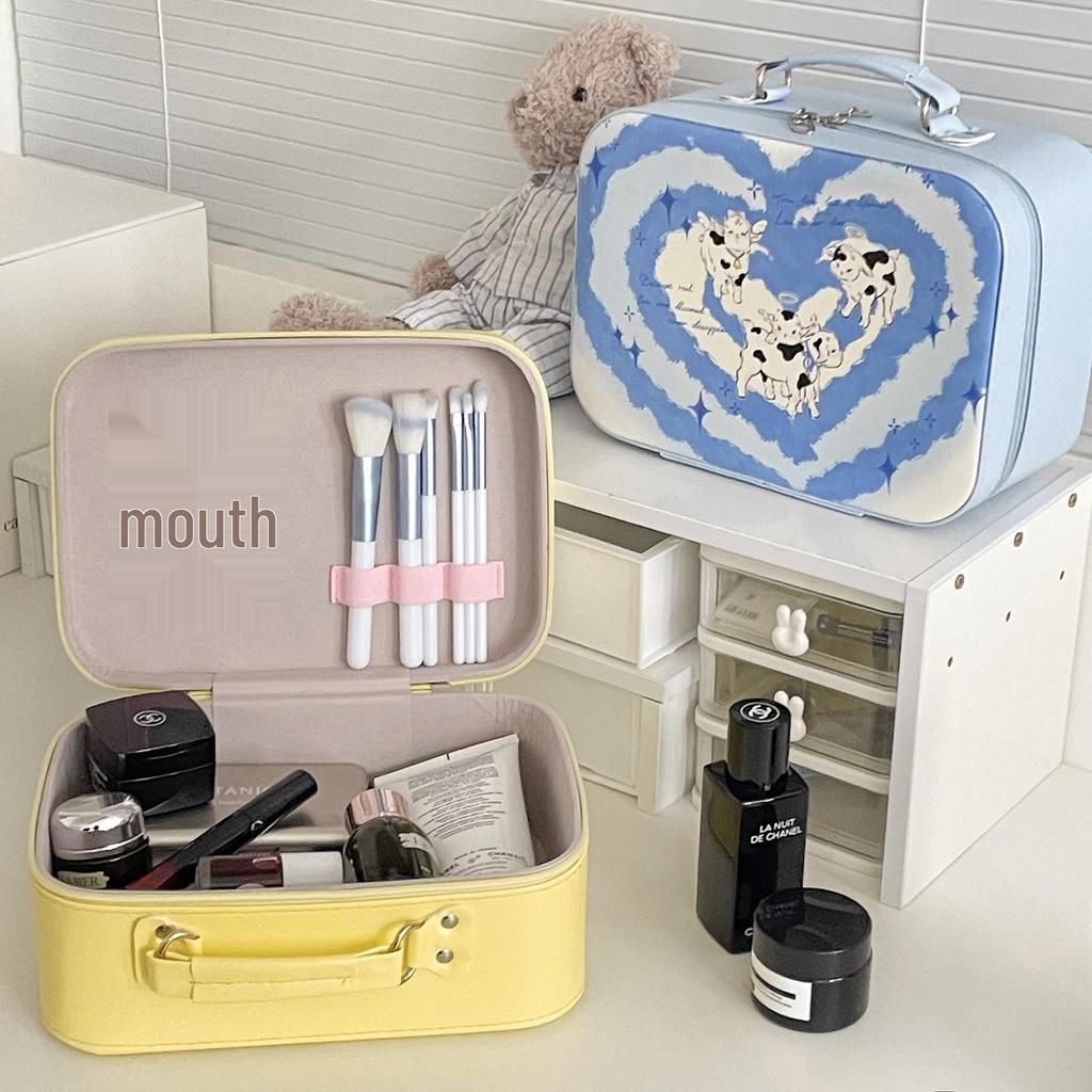 Original Angel Little Lamb Portable Makeup Case, Cute Ins Style, Large Capacity Beauty Box for Travel