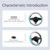Steering Wheel Cover, Microfiber Leather Vehicle Steering Wheel Protector Cyan