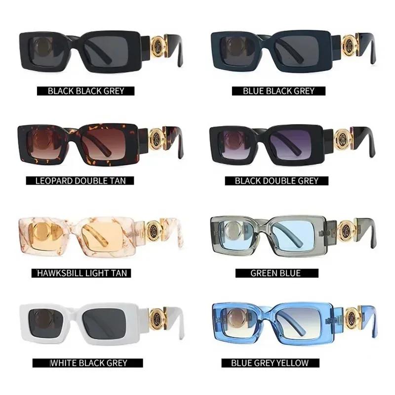 INS New Rectangle Sunglasses Women Men  Vintage Fashion Square Female Luxury Designer Black Sun Glasses Male UV400 Eyewear