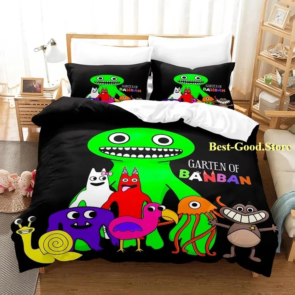 Garten Of Banban Ložní souprava Kreslené povlečení Dárek pro chlapce Děti Dívky Domácí dekorace Jednolůžko Dvojlůžko Plná velikost Roztomilé sady povlečení