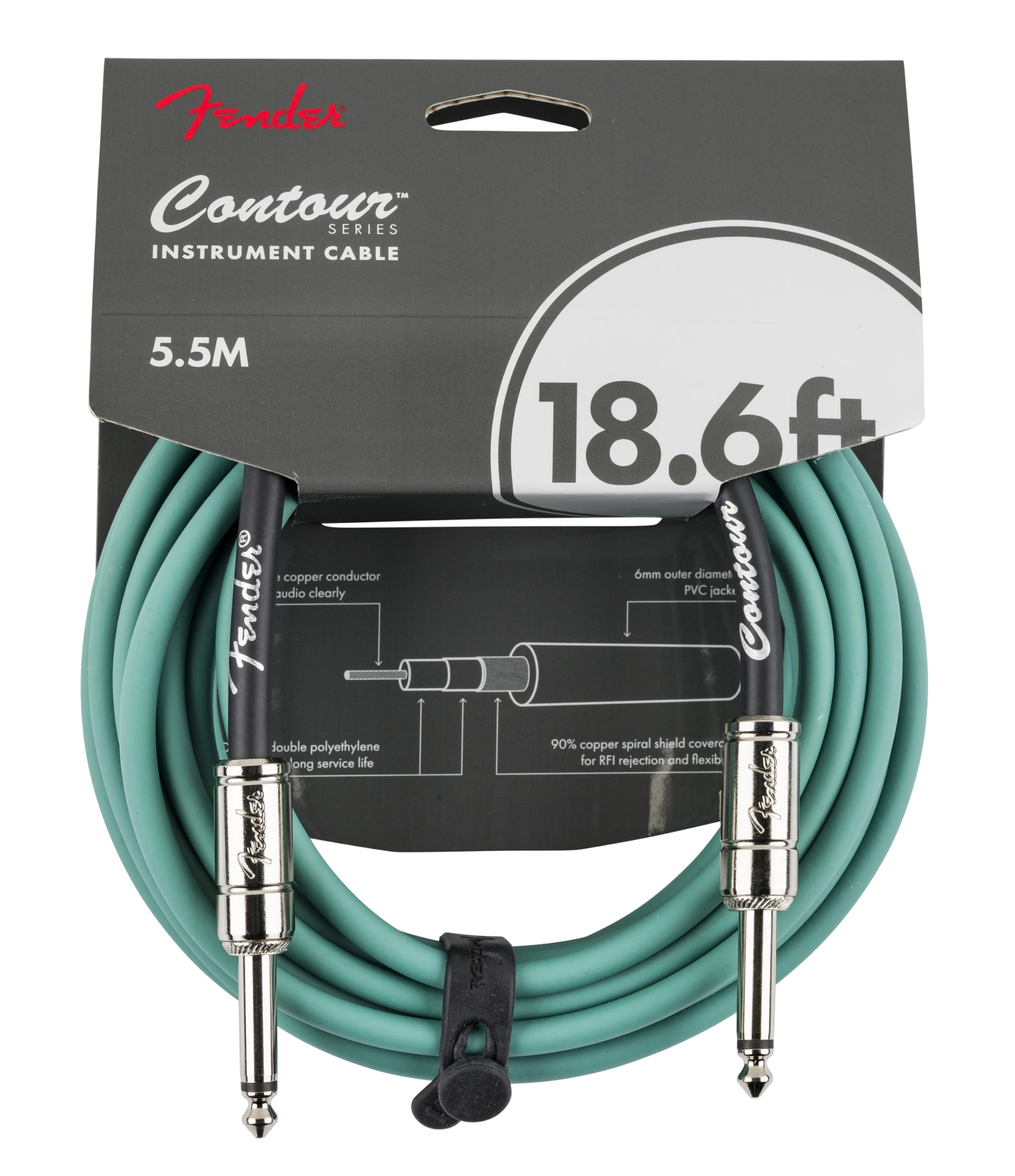 

Fender Fender Contour Cable Sherwood Green Guitar Cable 18.6ft (approx. 6m)