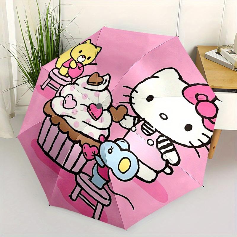 

Hello Kitty,Cupcake Party Automatic opening and closing folding umbrella with 8 rib frame and compact travel design,perfect for all occasi