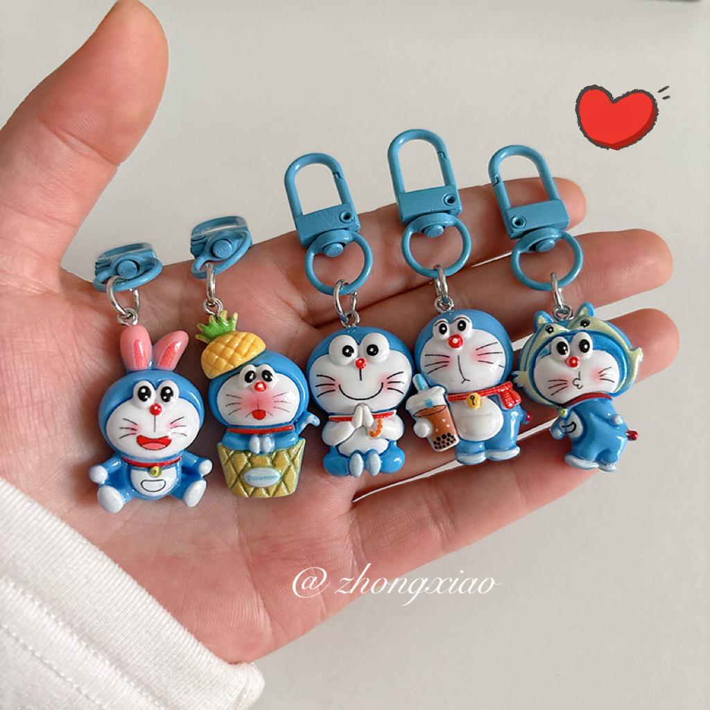Kreslený Anime Doraemon Klíčenka Roztomilá Panenka Cosplay Kroužek na Klíče od Auta Batoh Kawaii Ozdoby Šperky Hračka Dětské Dárky k Narozeninám