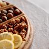 Wooden Serving Tray Charcuterie Board 8-Petal Detachable Divided Snack Plate Natural Wood Puzzle Tray for Kitchen Breakfast
