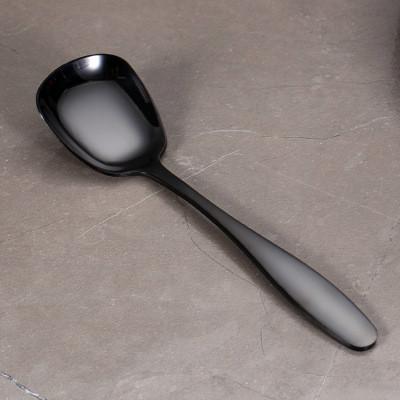 Stainless Steel Coffee Square Head Spoon Long Handle Tea Spoons Hot Drinking Flatware Thickened Dessert Spoons